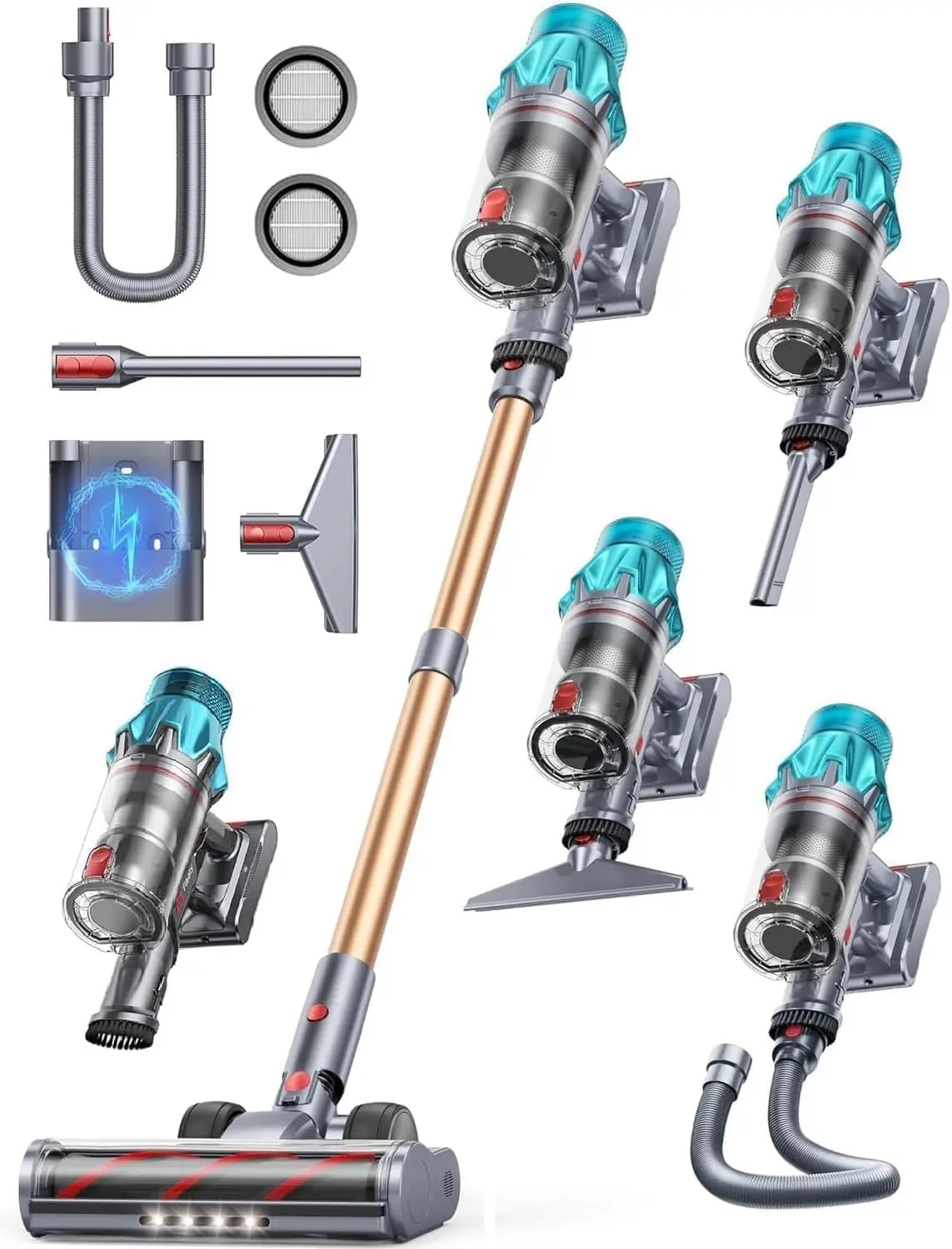 Cordless Vacuum Cleaner 650W/55Kpa, Stick Vacuum with 70 Min Runtime, Touch Display, 6-in-1 for Carpet/Hard Floor/Pet Hair