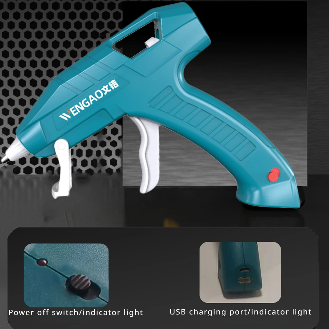 10-20W Hot Melt Glue Gun for 7MM Transparent Glue Stick with Lithium Battery Portable Home DIY Electric Heat Temperature Gun