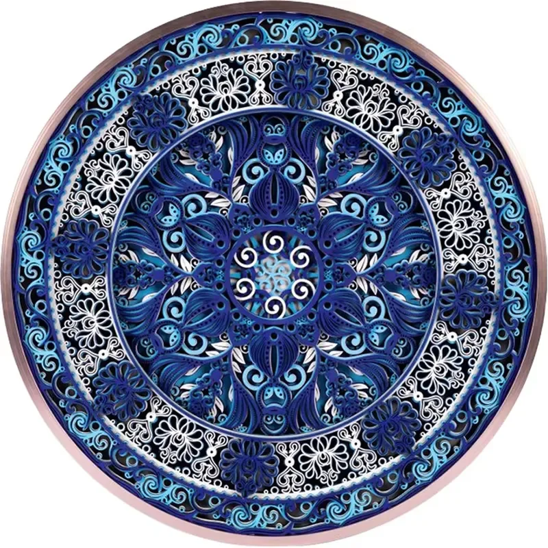 2025 Hot Style Manufacturer Direct Sales Chinese Style Porcelain-Themed Home Decor Wood Crafts-Wooden Boxes Included
