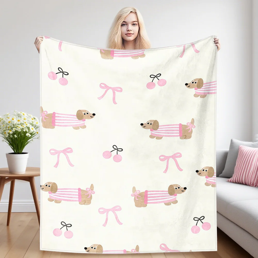 Sweet Doxie Nap Blanket,Flannel Blanket,Suitable For Sofas,Beds,Cars,Rooms,Offices,Camping,Exquisite Gift Blankets