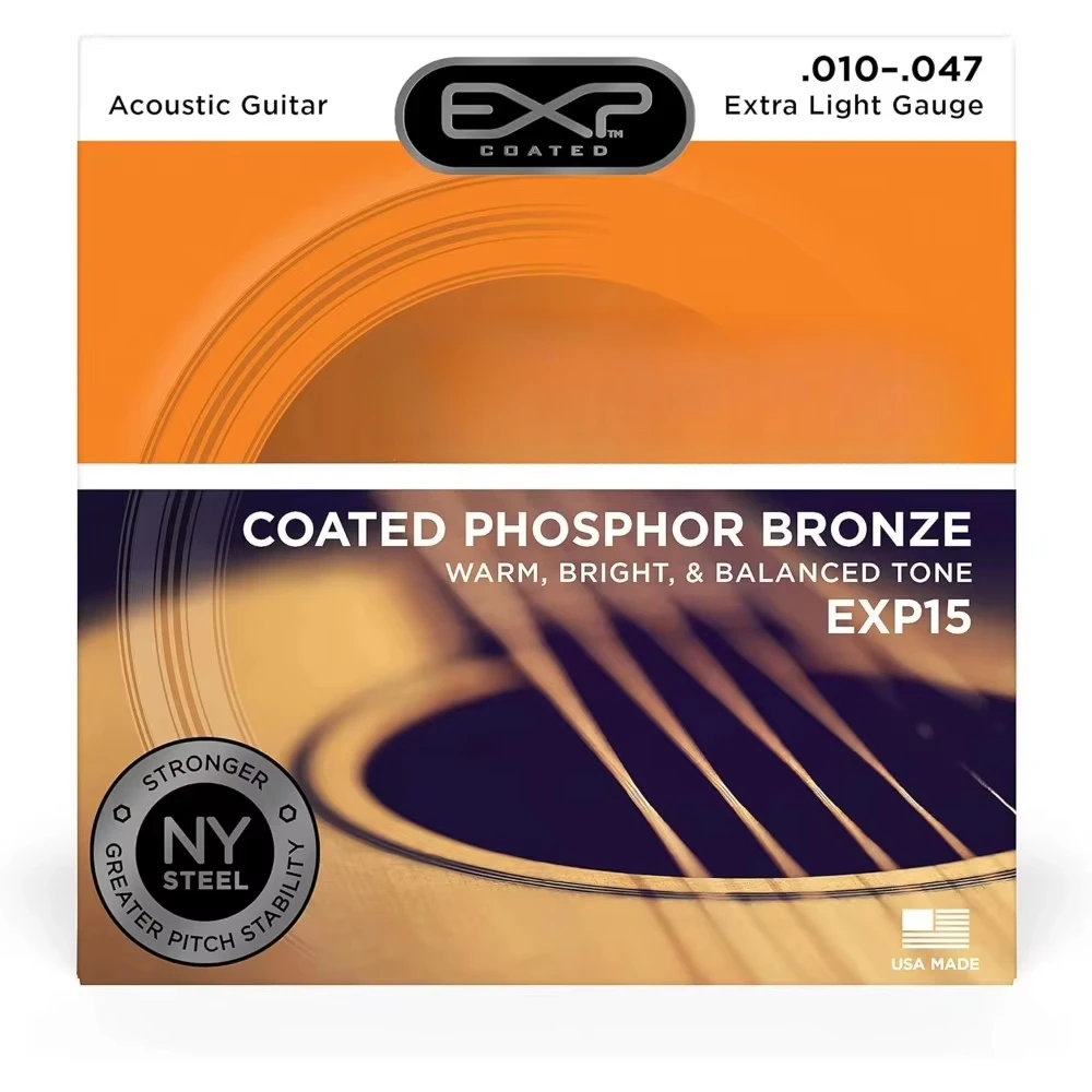 Ultra Light Guitar Strings Exp15 Music Accessories Music Enthusiasts Of 6-String Acoustic Guitar Coating Phosphorus Bronze Ez890