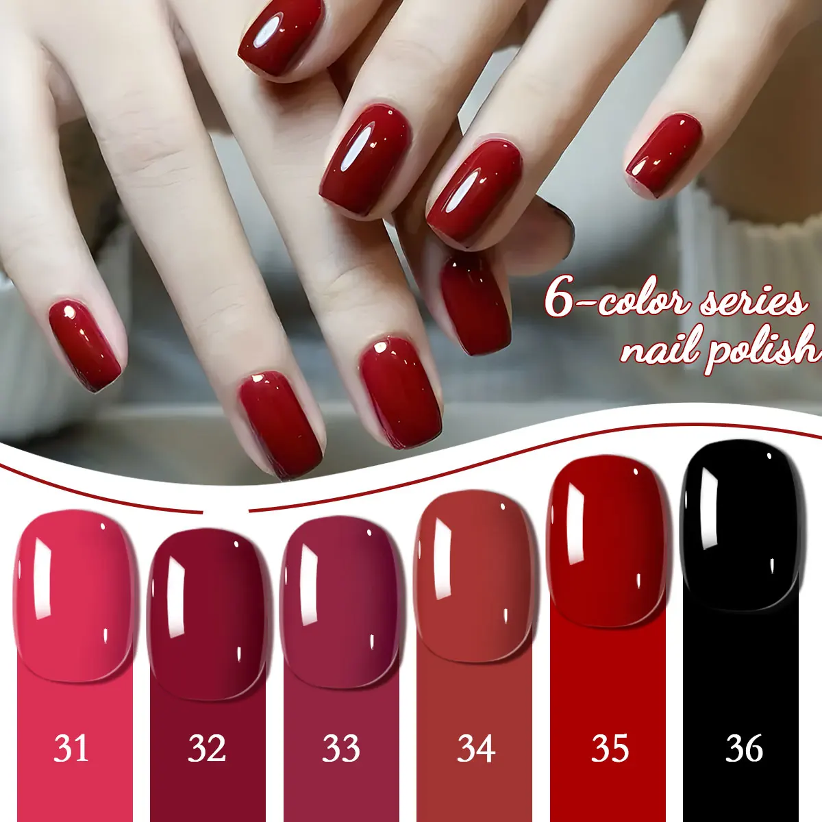 

6 упаковок красного геля-лака для ногтей объемом 7 мл, прозрачное покрытие для дизайна ногтей с глянцевой и матовой отделкой идеально подходит для маникюра своими руками и салона gi.