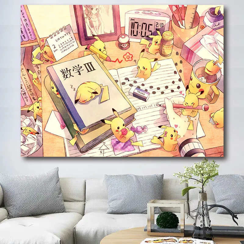 Pikachu Photo Background Cloth, Cute Cartoon Image, Animation Activity, Party, Dormitory Decoration, Wall Cloth