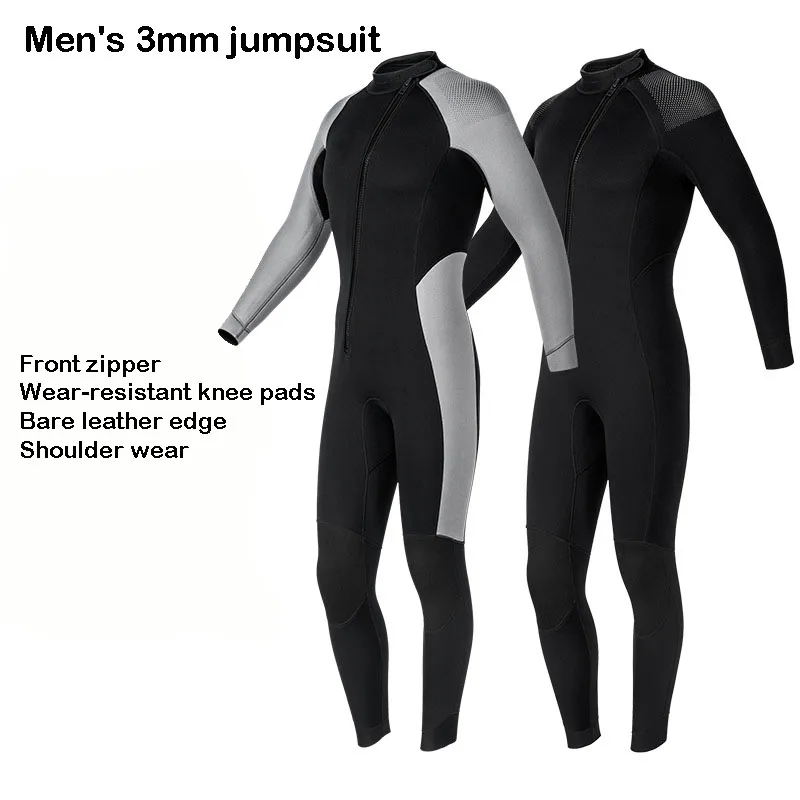 

Men's 3mm Full Body Diving Wetsuit Neoprene Thicken Surfing Scuba Dive Suit Front Zip Snorkeling Swimming Kayaking Clothes