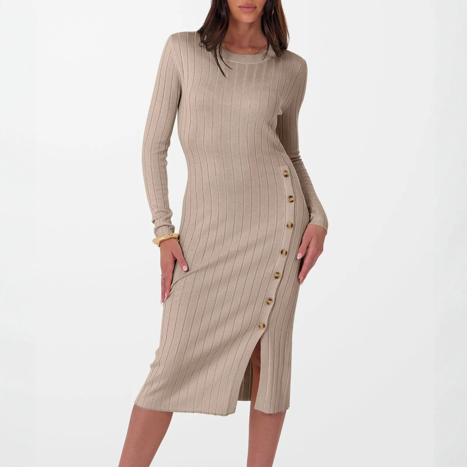 فستان نسائي عصري غير رسمي بأكمام طويلة فساتين فاخرة من Vestidos Para Mujer Ropa De Mujer فساتين نسائية فاخرة جديدة 2025 #2