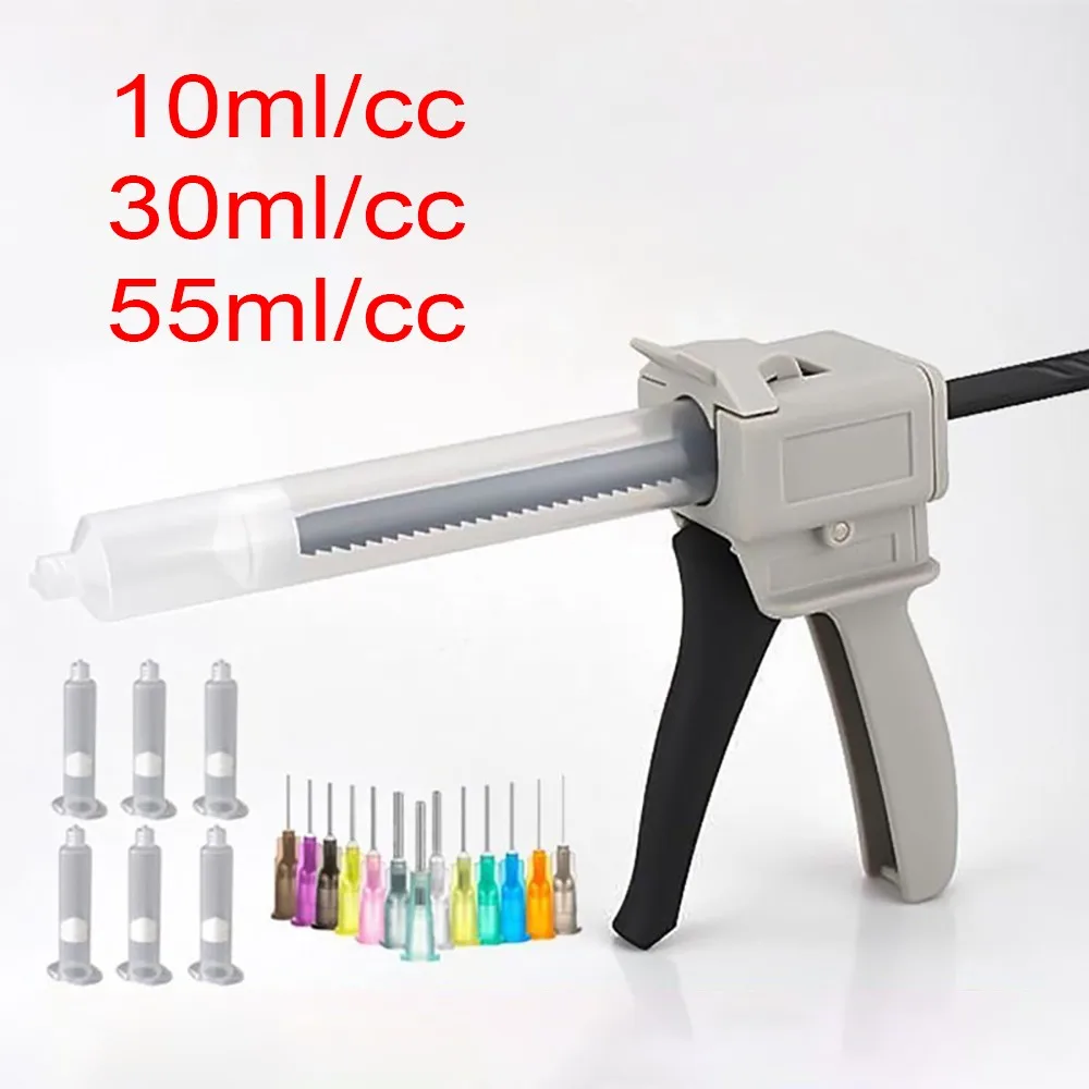 

SY Dispensing Gun Universal Dispenser Glue Gun 10CC 30CC 55CC Dispensing Syringe Barrel Blunt Needles For DIY Handtool