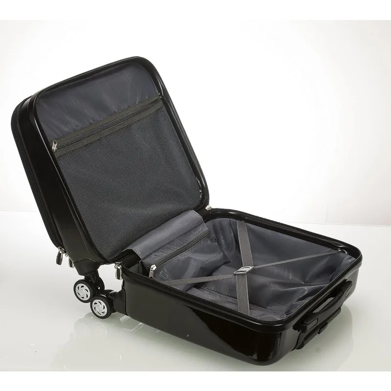 Revolution Hardside Rolling Computer Case, Black, Carry-On 17-Inch
