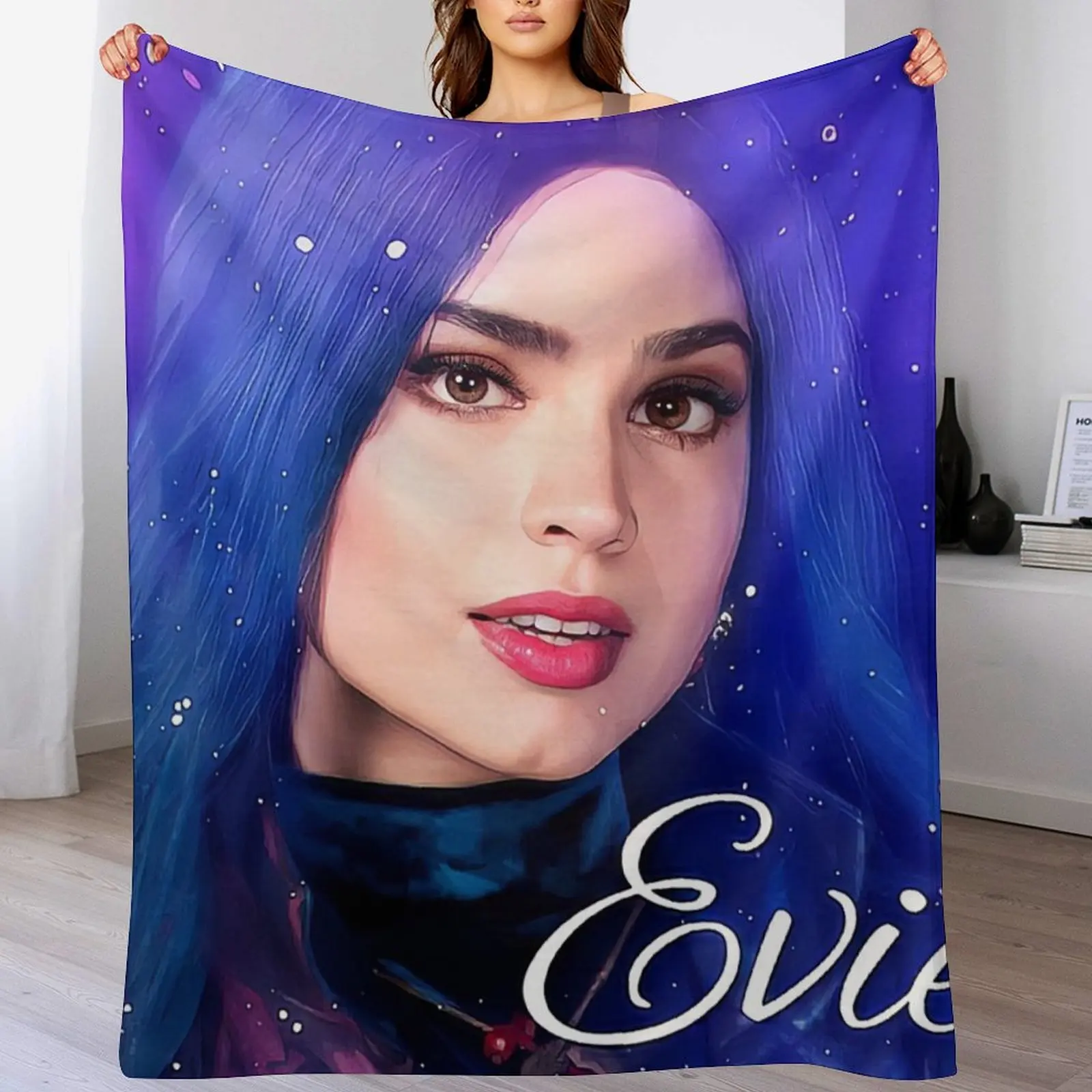 

Evie Blue Princess - Descendants 3 Throw Blanket Blankets Sofas Of Decoration Sleeping Bag Summer Blankets