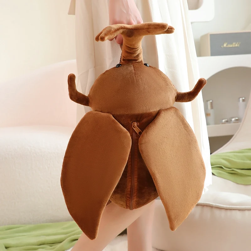 Lustige kreative Cartoon Insekt Zikade Käfer Biene Marienkäfer Mantis Plüsch Puppe Rucksack braun grün Stofftier Geschenk für Jungen und Mädchen – Detail 13