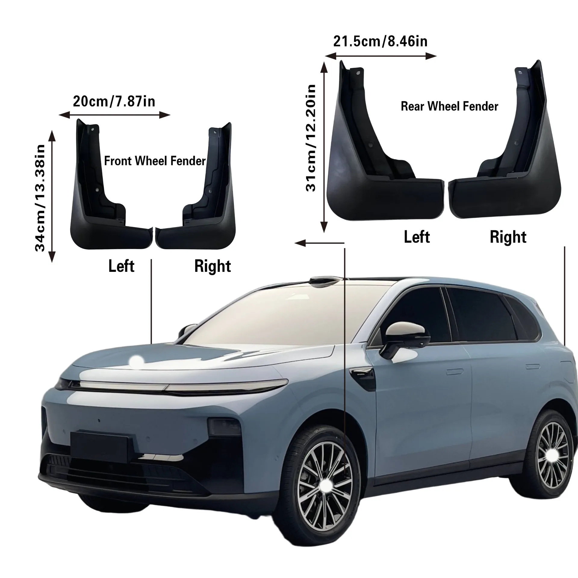 4Pcs Front Rear Wheels Fender MudFlaps For Leapmotor B10 2025 2026 Thickened PP Mudguards Mud Flaps Splash Guards