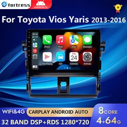 4G WIFI z systemem Android 10 dla Toyota Vios Yaris 2013 2014-2016 samochodów Radio odtwarzacz multimedialny GPS samochód z nawigacją Auto Carplay nie DVD