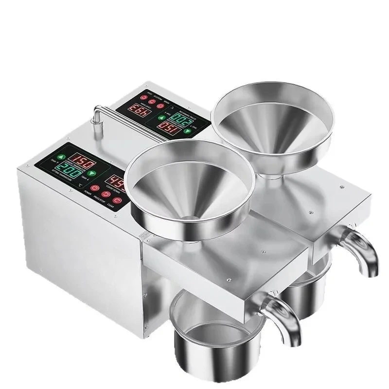 B02S Dual-Head Oil Press Machine Cold Press/Hot Press 304 Food-Grade Stainless Steel 2X Faster Oil Extraction for Peanut/Sesame