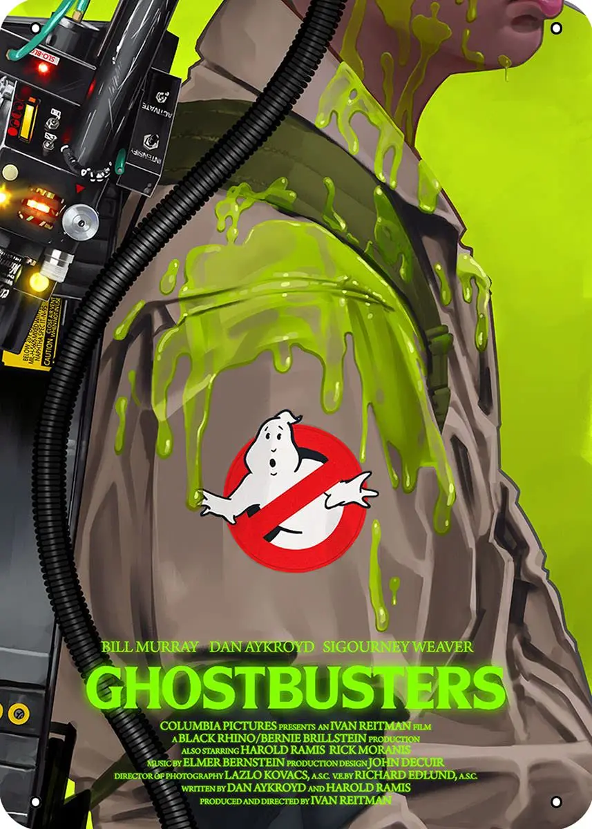 Ghostbusters Poster Slime Ghostbusters Metal Tin Sign 12InX 8In Wall Arts, 8Inx12In