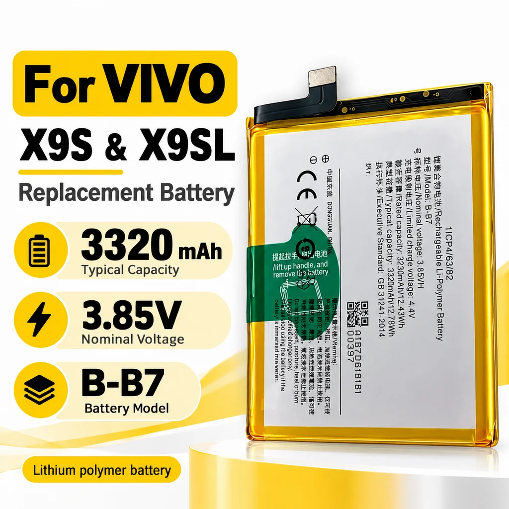 B-B7 3320mAh Built-in Replacement Battery for Vivo X9S / X9SL, Lithium Spare Battery for Mobile Phone Replacement and Repair