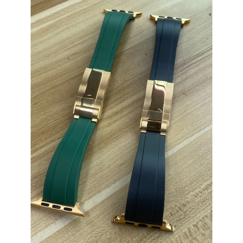 

Applicable iWatch Rubber Watch Strap Rolex Silicone Strap Apple Sports S8 7 SE S6 53 38/40/42/44/45 49mm