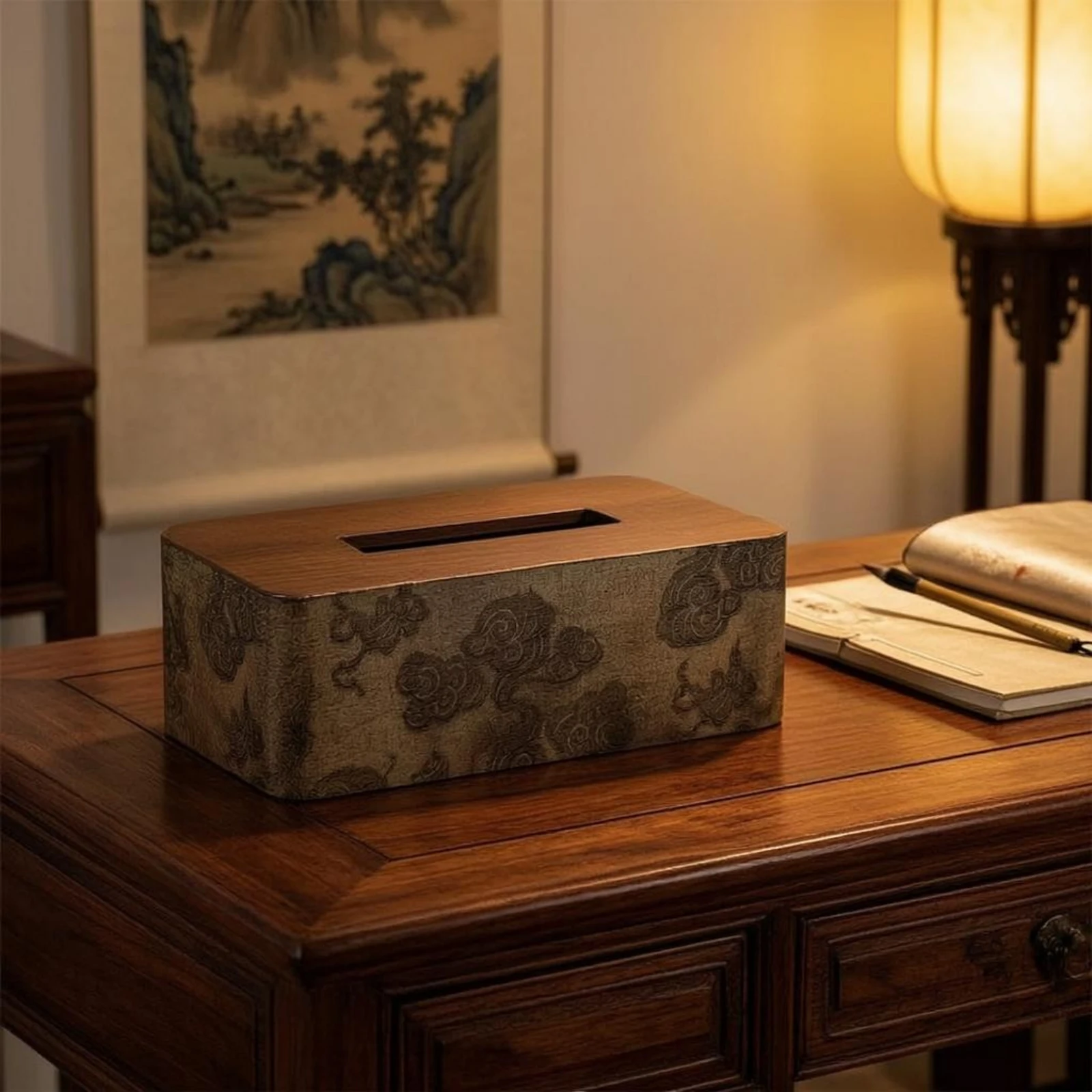 Cloud Pattern Tissue Box Desktop Decorative Wood Tissue Box Desk Accessory Modern Design Home Decor Cute