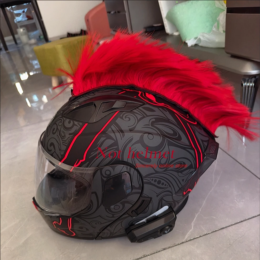 

Новые украшения для мотоциклетных шлемов: косы, парики, накладки на шлем в стиле мохавк для мужчин и женщин, декоративные наклейки-косы.