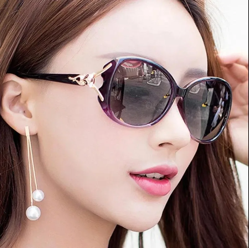 Vintage Fox Head Decoration Sunglasses Women Brand Designer Sun Glasses Fashion Classic Big Frame Glass Female Oculos De Sol