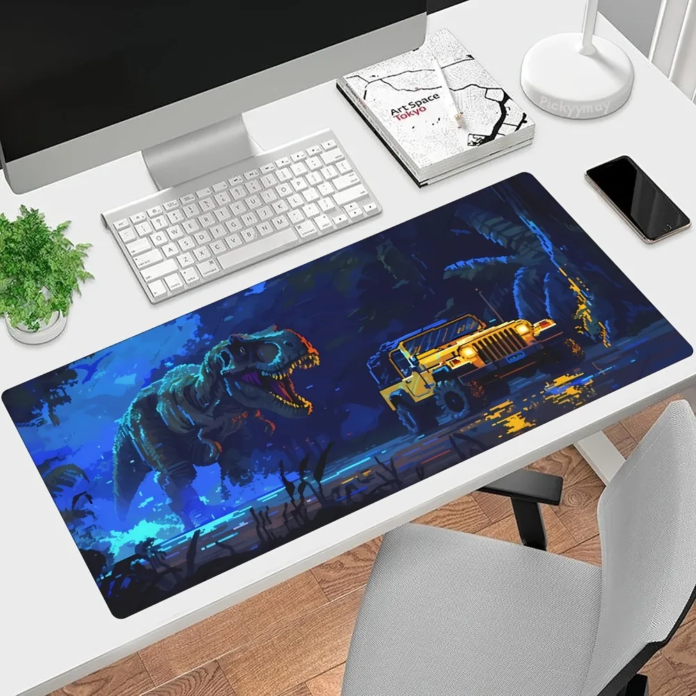 Pixel Art Dinosaur Board Game Mouse Pad | Non-Slip Rubber Base Large Desk Mat for Office
