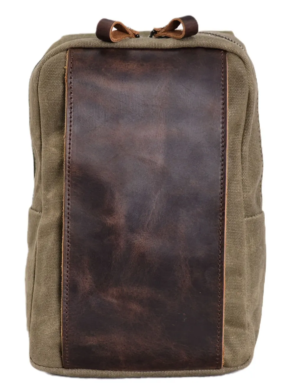 Large Capacity Motorcycle Backpack Crossbody Trendy Canvas Chest Bag Men's Casual Versatile Bag Vintage Style Zipper Closure