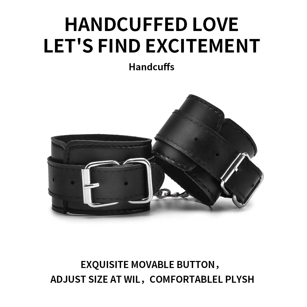 BDSM Erotic Leather Bondage 8pcs Sets Restraints Training Partner Tools Fetishism Couples SM Games Womam Adult Sex FlirtingToys 2