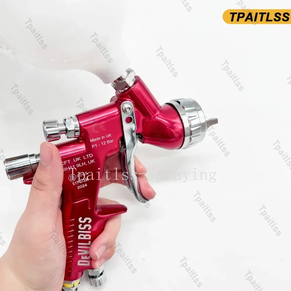 Imagem -03 - Pro Te20 T110 Pistola de Pintura Vermelha Bico de 1.3 mm 1.8 mm com Copo de Mistura de 600ml para Aerógrafo de Pistola de ar à Base de Água gt