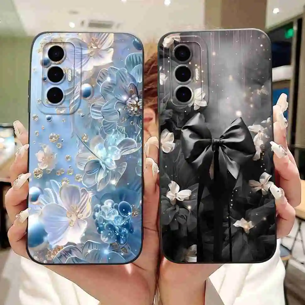 For Tecno Pova 3 6.9" Case Fashion Design Soft Silicone Cover For Tecno Pova3 LF7n Cute Cartoon Cat Clock Shockproof Phone Cases view 5