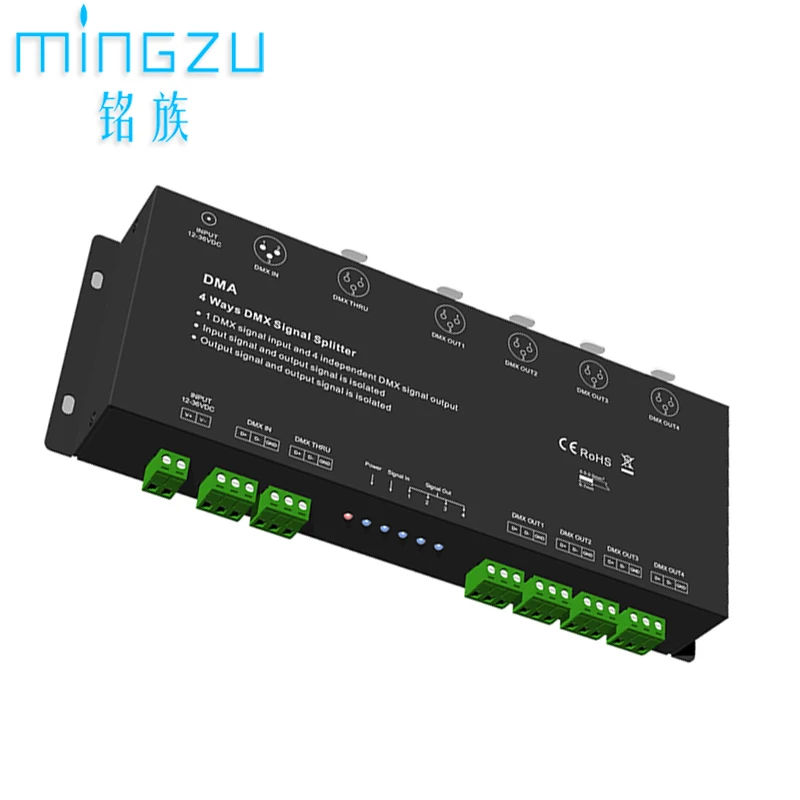 Imagem -03 - Divisor de Sinal Dmx Amplificador de Sinal Repetidor Canais Controlador Dmx Dmx 512 Rdm Pinos Xlr Maneiras