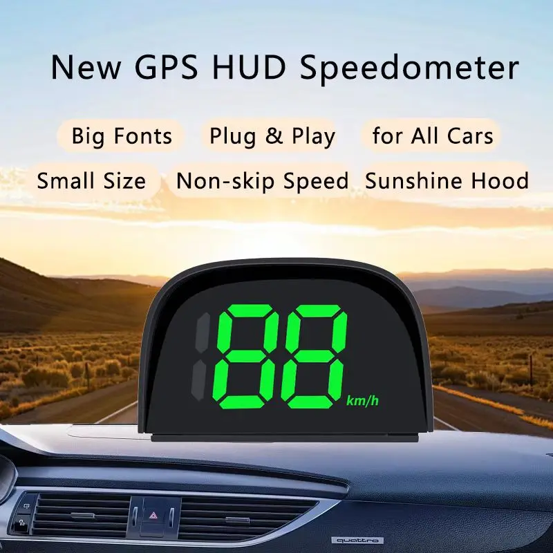 Universal Car HUD Display GPS Speedometer KMH MPH Projector Plug and Play Auto Accessories Windshield Anti-Glare Head Up Display