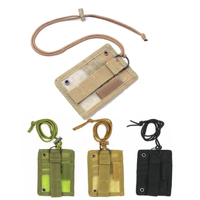 Adjustable Hunting ID Card Holder Tactical Pouch File Folder Bag Chest Hanging ID Card Credit Card Holder Organizer