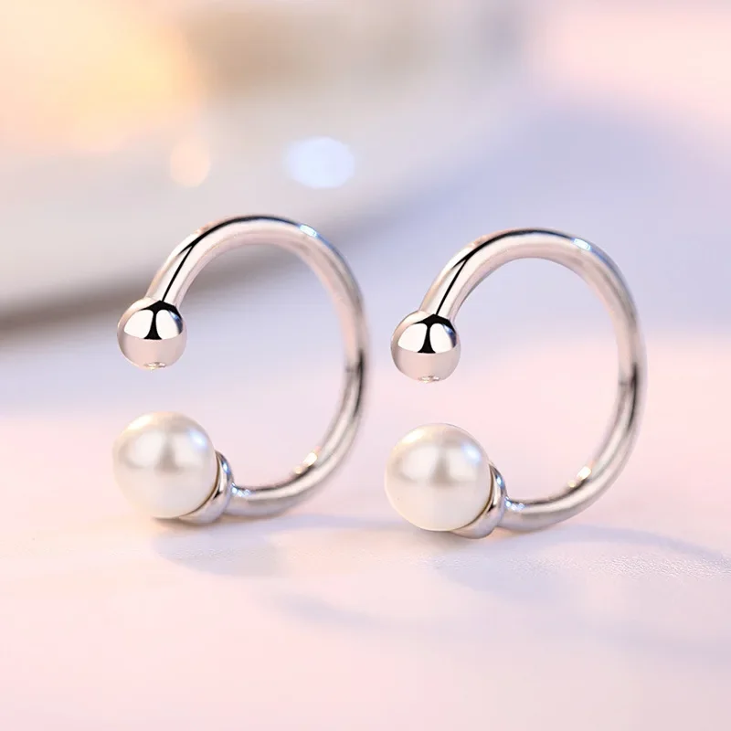 Fashion 925 Sterling Silver Jewelry Apollo Conch Pearl Stud Earrings For Women Gift Pendientes Oorbellen Boucle D'oreille Femmes