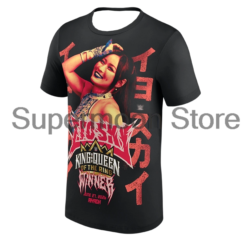 IYO SKY Night of Champ 2026 Queen of the Ring Winner T-shirt Crewneck Short Sleeve Polyester Tee Women Men Streetwear Tops