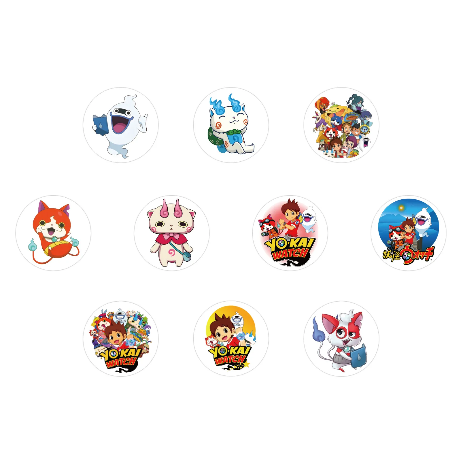 500pcs/Roll Cartoon Yo Kai Watch Anime Sealing Sticker DIY PVC Laptop Decals Decoration Stiker Reward Gift Toys