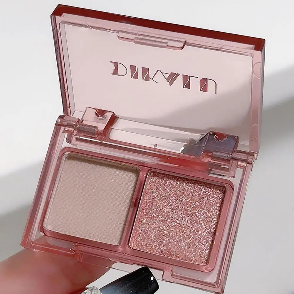 Avondkoffie Oogschaduw Poeder Donkere Nacht Gothic Zwart Roze Zoet Cool Meisjes Twee kleuren Glitter Matte Oogschaduwpalet Make-up