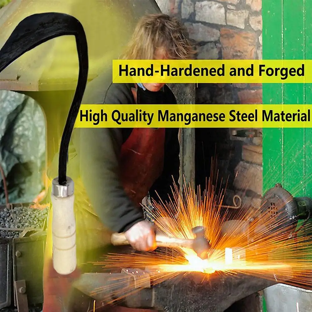 Gardening Hoe Small Wooden Handle Crooked Triangular Tools Garden Digger Multifunctional Agricultural Tip Tool Seedling Hoe A6D5