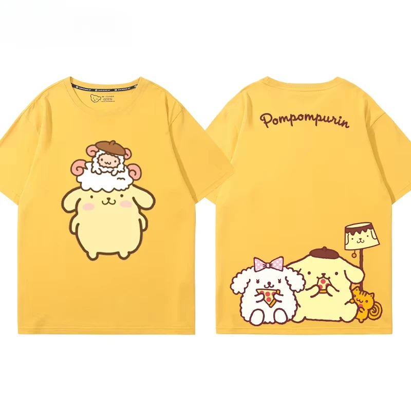 

Sanliou Joint Pudding Dog Stacking Music Cartoon Printed Children's T-shirt Summer Pure Cotton Breathable Parent-child Outfit