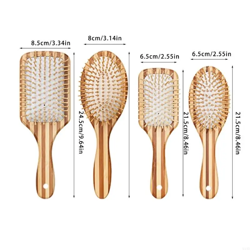 918d устойчивая зубная расческа с широким бамбуком для легкого раскрытия и здоровья волос