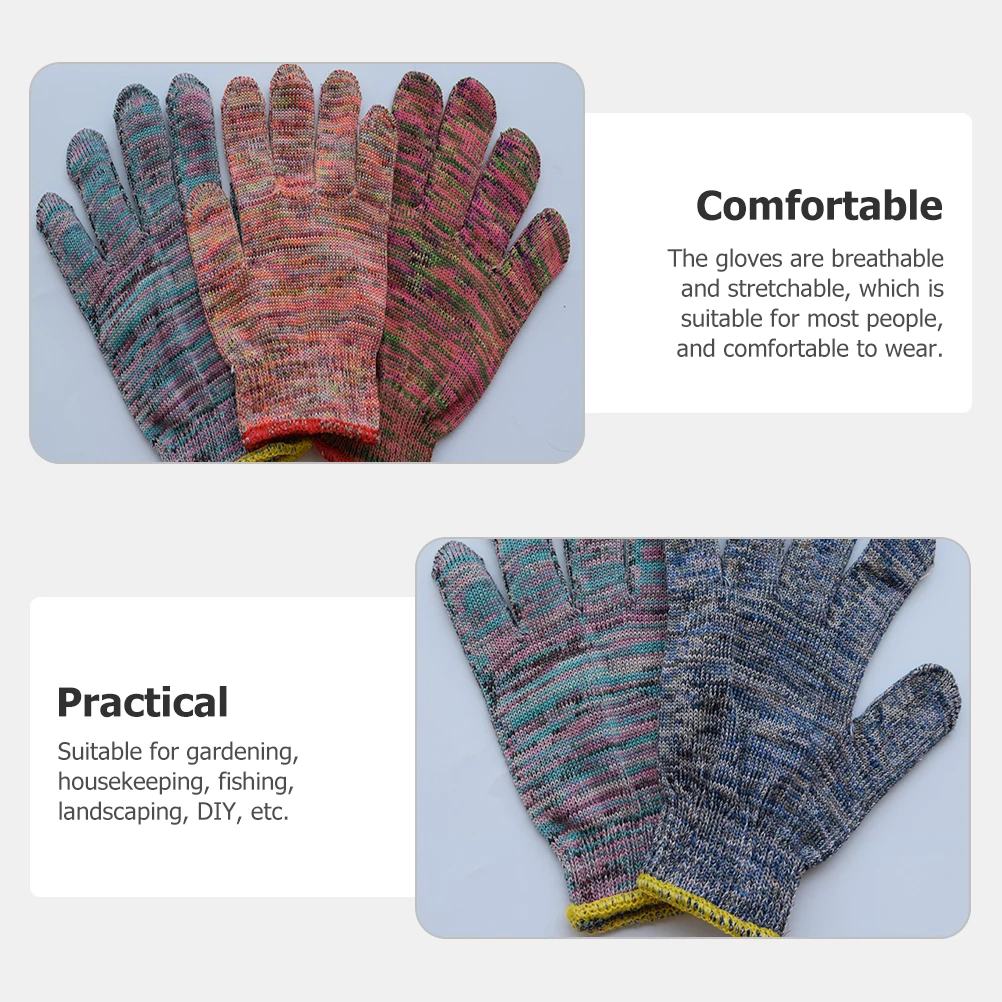 

12pcs Gardening Garden Safety Outdoor Work Gloves Protective Wear-Resistant Durable Gloves For Men Women Multiple Uses Random
