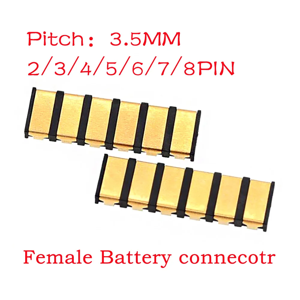 5/20 PCS Spring Compression Contact 3.5 MM Pitch 2 3 4 5 6 7 8 Pin Female Plug Connector Surface Mount Battery Reflow Solder PCB