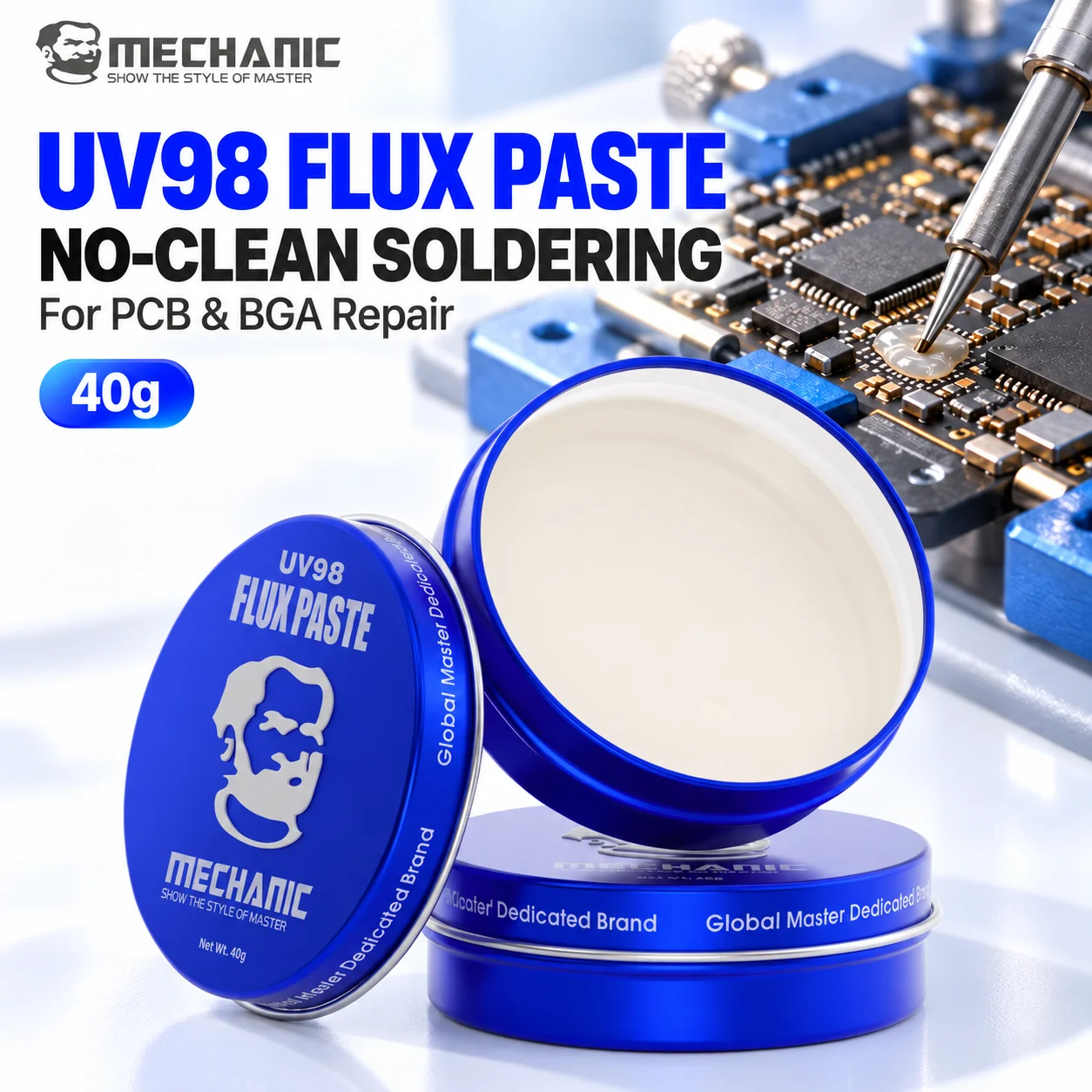 MECHANIC UV98 No Clean High Activity Jelly Solder Flux Paste for BGA IC Chip PCB Soldering and Mobile Phone Board Repair