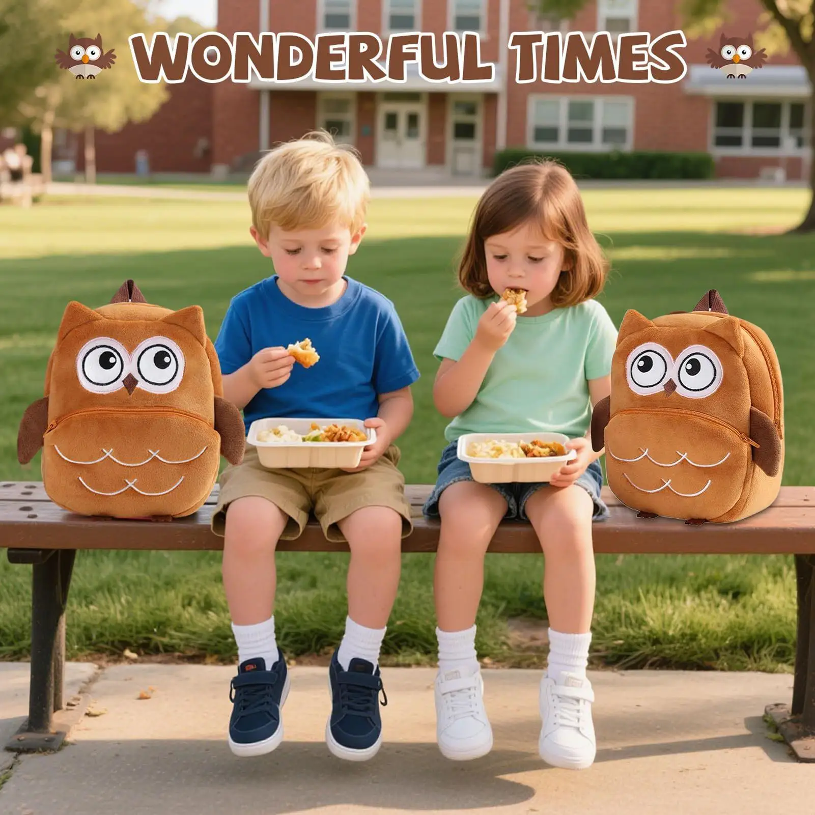 Leuke Uil Rugzak Cartoon Leuke Lichtgewicht Outdoor Benodigdheden Kleine Jongens Rugzak voor Kinderdagverblijf Voorschoolse Dierentuin Activiteiten Snacks Speelgoed