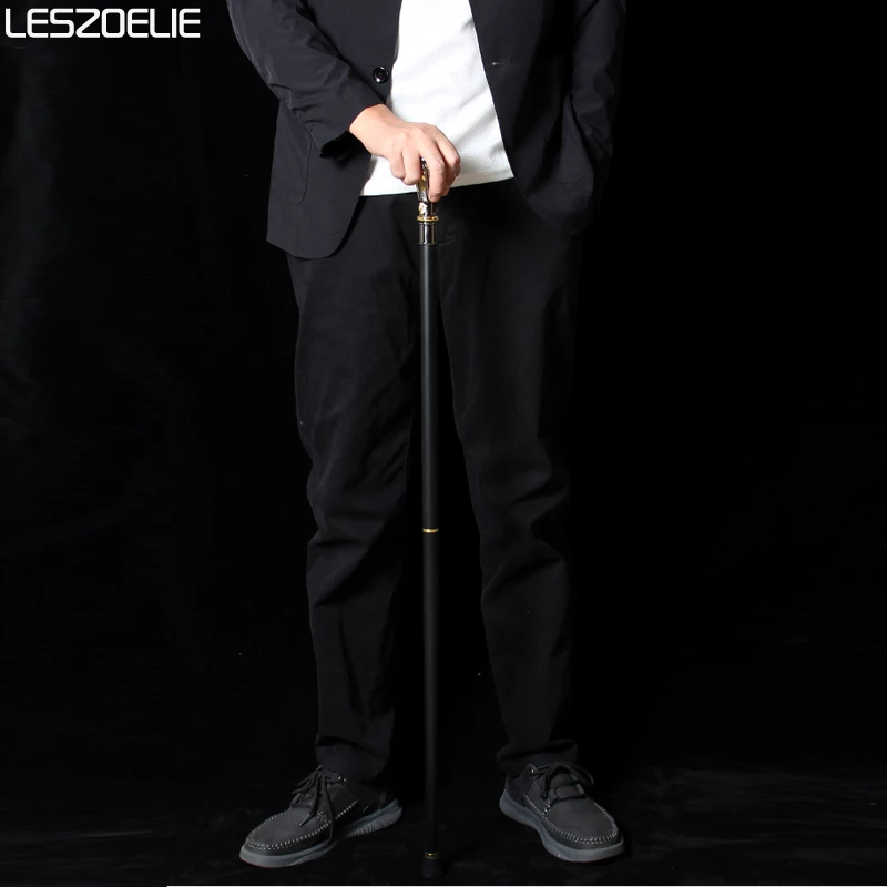 93 cm Gold und Schwarz Freimaurerei VG Totem Gehstock Männer und Frauen Mode Gehstock mit Crosier Knopfstöcken