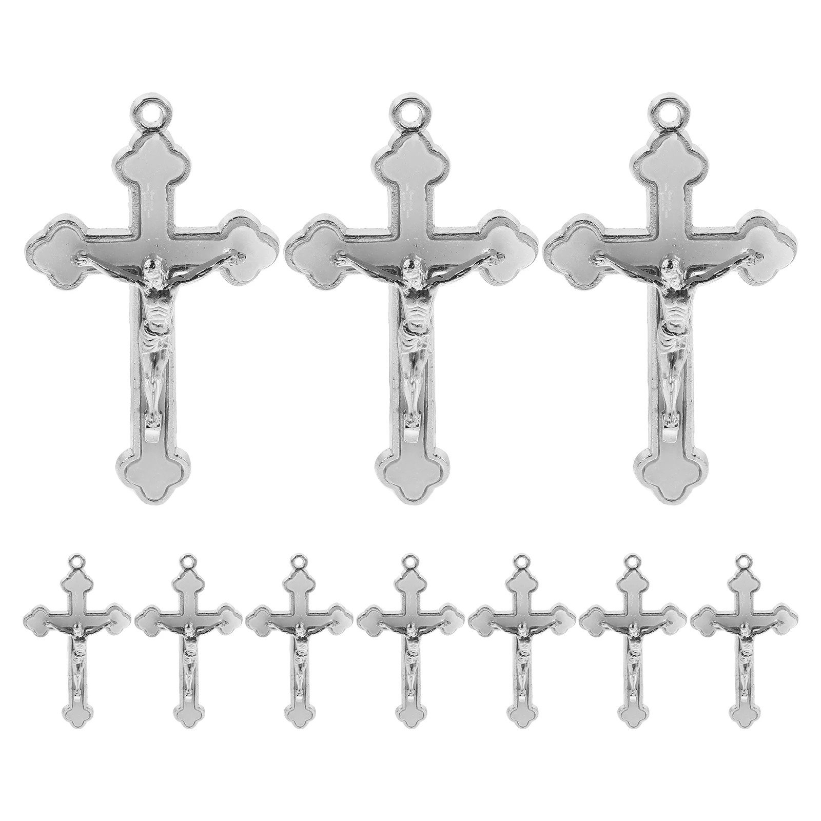 

10pcs Pendants Small Crucifix Charm For Diy Jewelry Making Religious Christian Catholic Jesus Pendant Bracelet