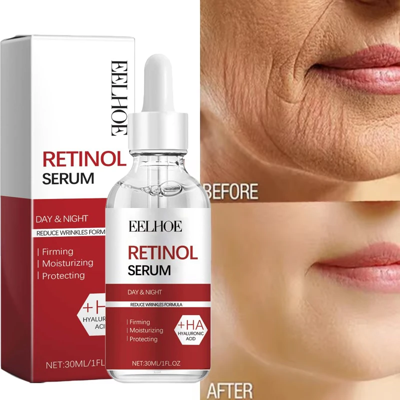 Retinol Wrinkle Remover Face Set Instant Firming Lifting Anti Aging Serum Fade Fine Lines Whitening Korean Skin Care Products