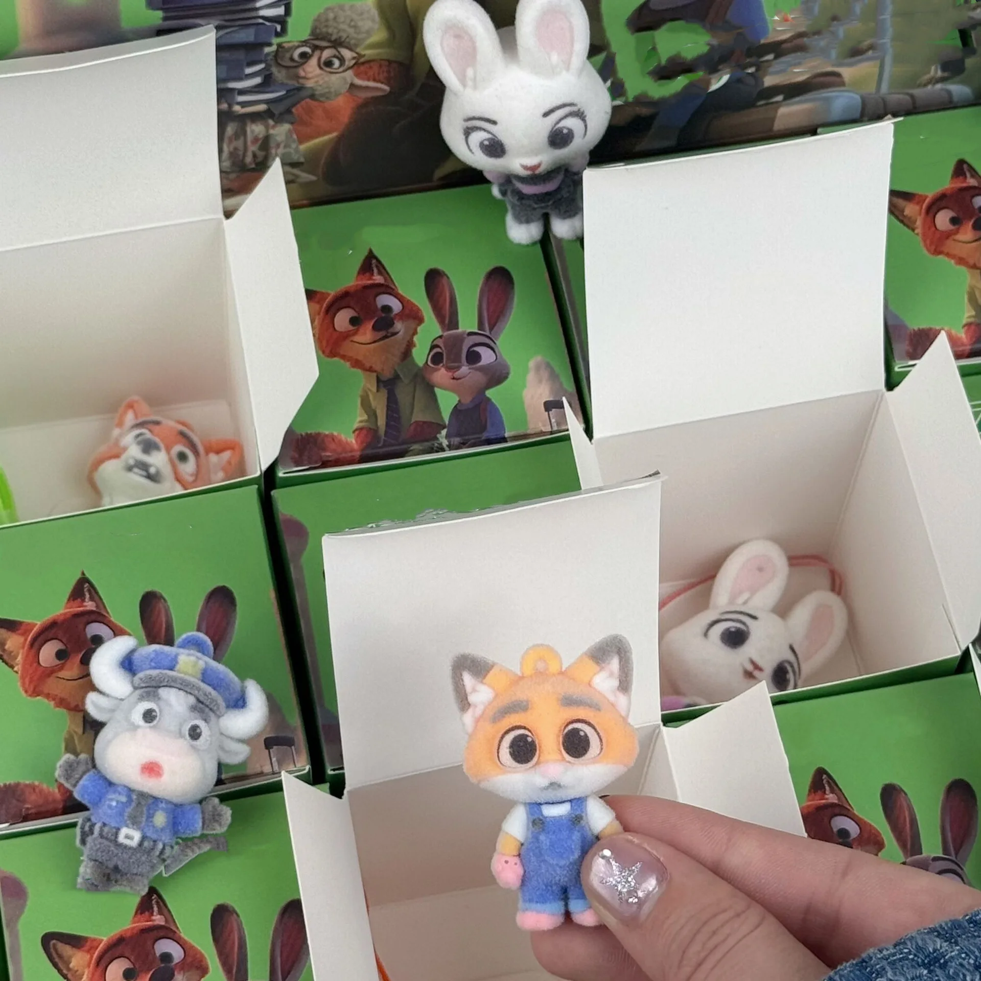 New Zootopia  2 Judy Nick Resin Flocking Blind Box Figure Doll Kids Toy Gift Children Collectible Figurine Cartoon