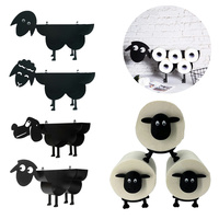 Metal Sheep Toilet Paper Holder Wall Mounted Free Resin Roll Paper Towel Holder Stackable for Home Bathroom Vanity Night Stands