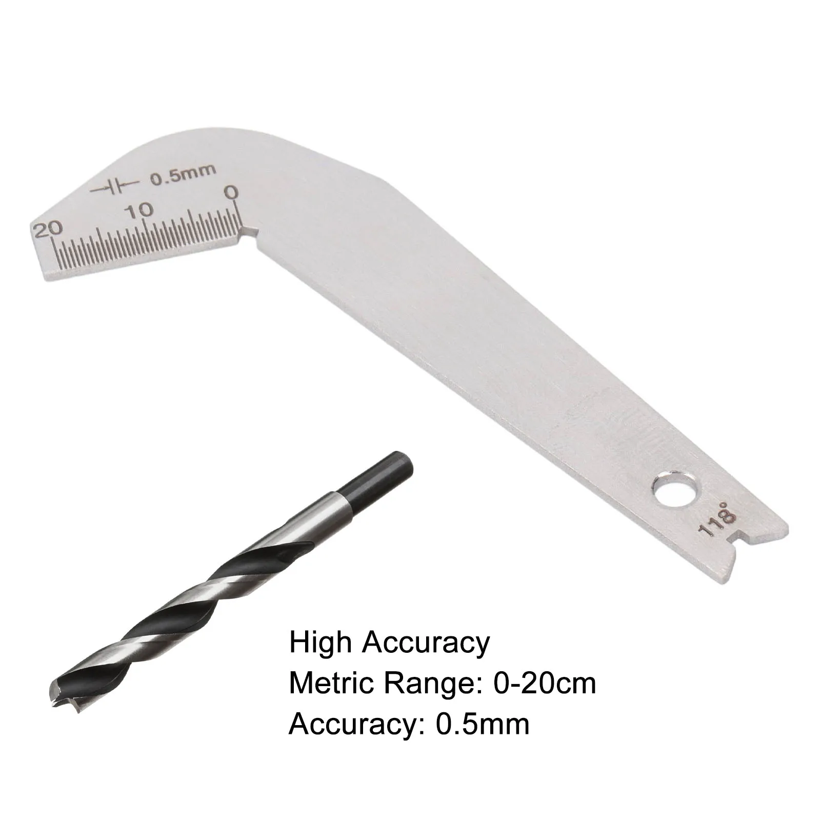 Drill Bit Sharpening Gauge Stainless Steel 0.5mm Accurate 118° Angle Drill Sharping Tool Drill Bit Sharpening Gauge