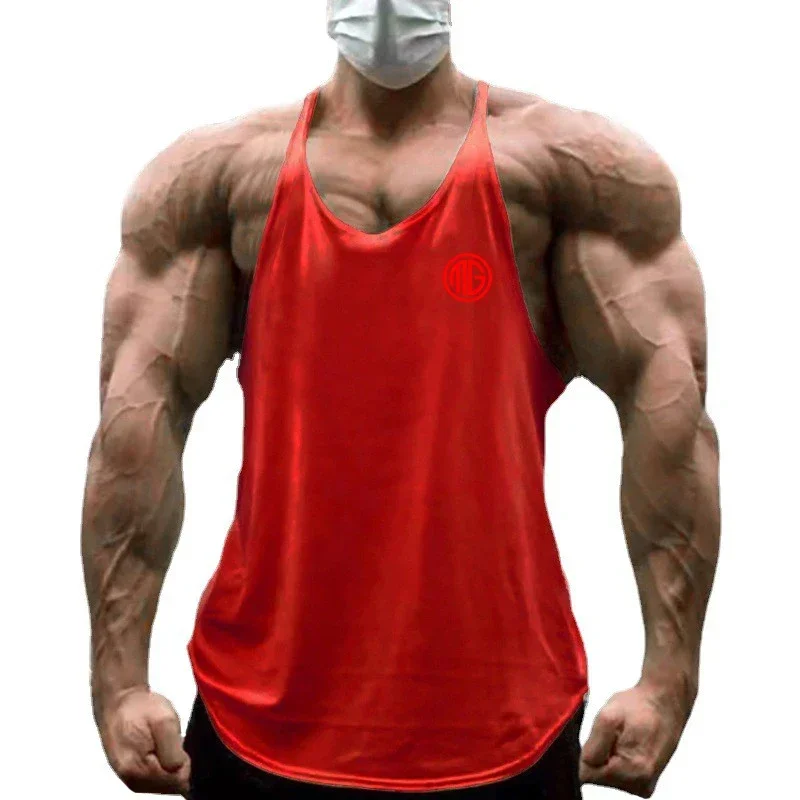 Summer Cotton Breathable Suspender Y-back Shirts Gym Fitness Workout Muscle Sleeveless Vests Mens Bodybuilding Sports Tank Tops