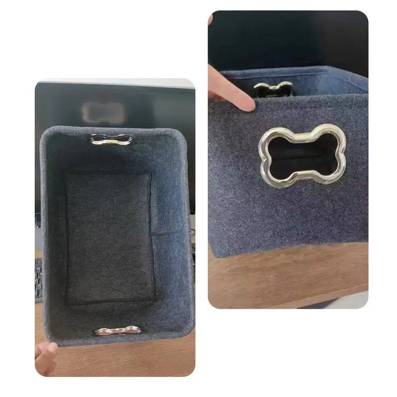 

Фетровая коробка для игрушек для домашних животных, коробка для игрушек для собак, корзина для хранения, нагрудный органайзер-для организации игрушек для домашних животных, одеял, поводков и еды