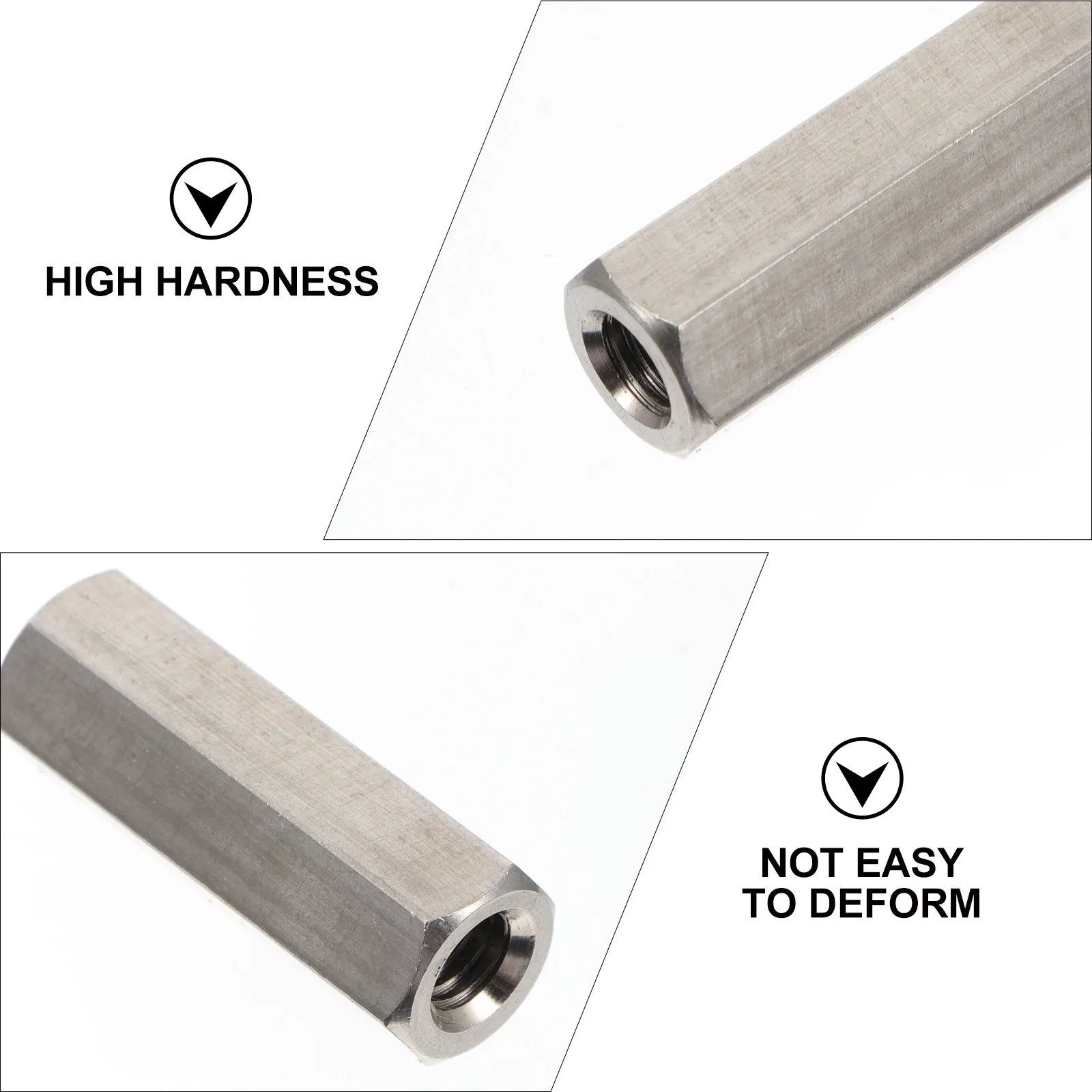 4Pcs Hexagon Nuts Female Thread Stainless Steel Coupling Nuts Corrosion Resistant Studding Connectors Indoor Outdoor Use